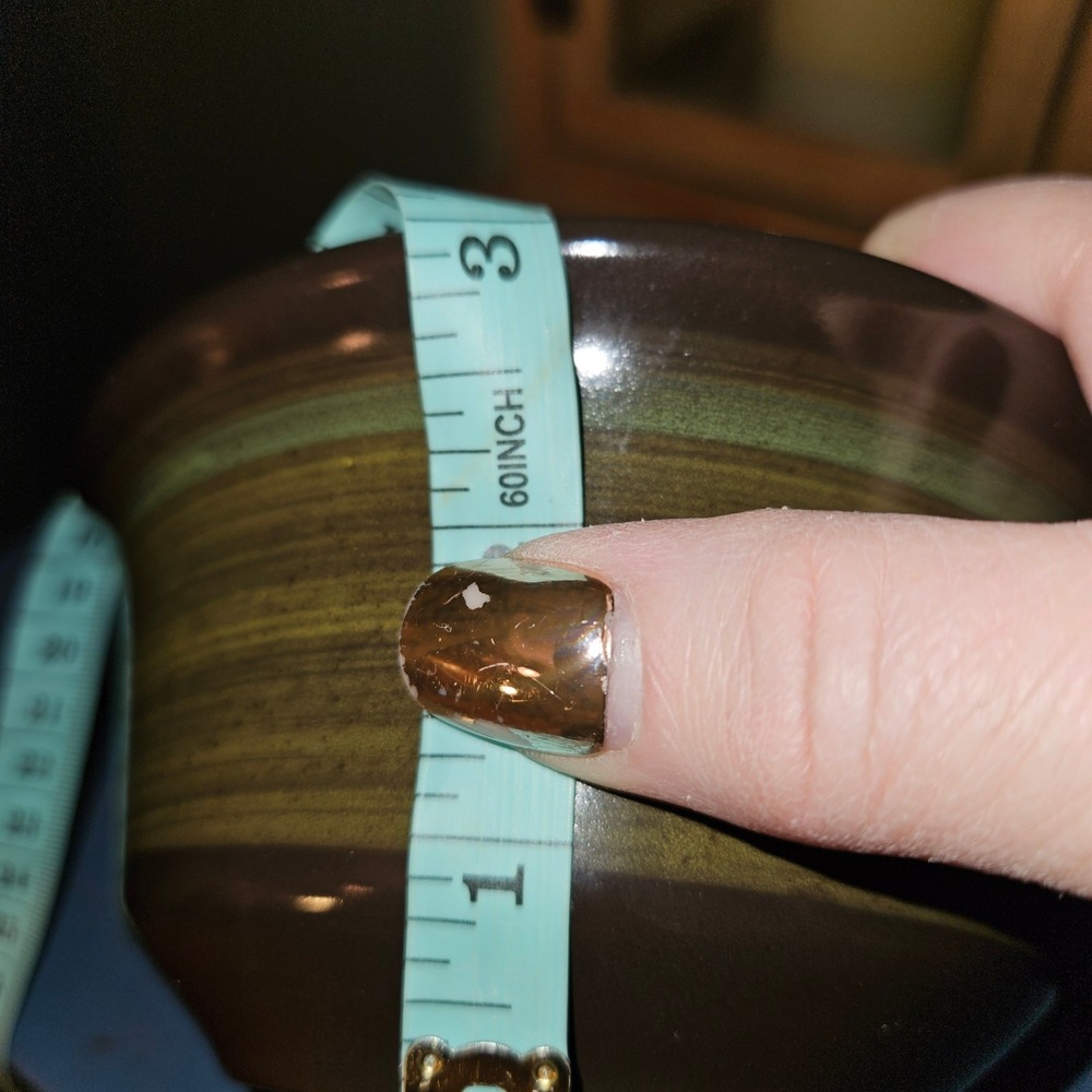 Franciscan Interpace Earthenware Bowl Brown Green Banded Vintage MCM USA 5.25in - Picture 5 of 7
